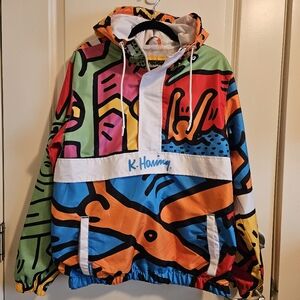 Keith K. Haring x Members Only Pullover Windbreaker Special Edition Jacket - M